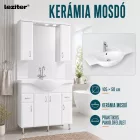 Bianca Plus 105 komplett fürdőszobabútor, magasfényű fehér színben