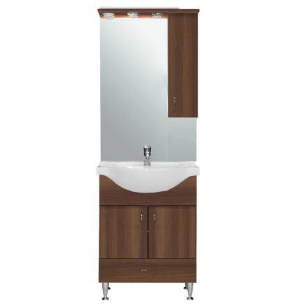 Bianca Plus 65 komplett fürdőszobabútor, aida dió színben, jobbos nyitási irány