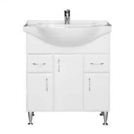   Bianca Plus 75 alsó szekrény mosdóval, magasfényű fehér színben