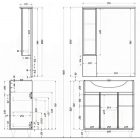 Bianca Plus 75 alsó szekrény mosdóval, magasfényű fehér színben