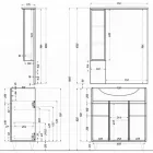 Bianca Plus 75 komplett fürdőszobabútor, sonoma tölgy színben, jobbos nyitási irány