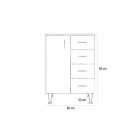 Bianca Plus 60 alacsony szekrény 1 ajtóval, 4 fiókkal,sonoma tölgy színben, balos