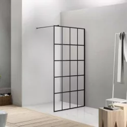   Diplon Window 100 cm Walk-in Zuhanyfal, 8 mm vastag biztonsági üveggel, 200 cm magas, fekete