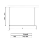 Diplon Window 90 cm Walk-in Zuhanyfal, 8 mm vastag biztonsági üveggel, 200 cm magas, fekete