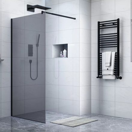 Walk-in zuhanykabin matt fekete kerettel, 90*195, BP6612-90