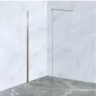 Diplon Walk-in 90 cm széles zuhanyfal arany alumínium profillal, 8 mm edzett áttetsző üveggel, 195 cm magas