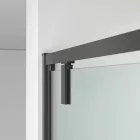 Paris Black 100/120 cm széles fix és nyíló fekete zuhanyajtó 6 mm vastag biztonsági üveggel, 195 cm magas