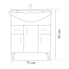 Bianca Prime 75 komplett fürdőszobabútor, sonoma tölgy színben