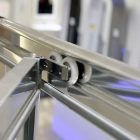 Diplon 90x90 cm szögletes harmonika ajtós zuhanykabin, 6 mm edzett üveggel, 185 cm magas