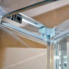 Diplon 90x90 cm szögletes harmonika ajtós zuhanykabin, 6 mm edzett üveggel, 185 cm magas