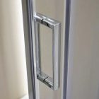 Diplon 100x80 tripla tolóajtós aszimmetrikus zuhanykabin, 5 mm edzett üveggel, 185 cm magas