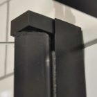 Diplon 90x90 cm fekete egy nyílóajtós szögletes zuhanykabin, 8 mm edzett áttetsző üveggel, 195 cm magas