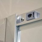 Diplon 90x90 cm íves két tolóajtós zuhanykabin zuhanytálcával és króm szifonnal, krómozott elemekkel, 190 cm magas