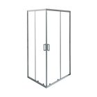 Diplon 100x80 cm aszimmetrikus két tolóajtós zuhanykabin zuhanytálcával és króm szifonnal, krómozott elemekkel, 190 cm magas