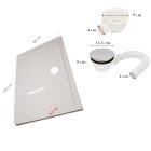 Diplon 100x80 cm aszimmetrikus két tolóajtós zuhanykabin zuhanytálcával és króm szifonnal, krómozott elemekkel, 190 cm magas