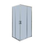 Diplon 100x80 cm aszimmetrikus két tolóajtós szürke zuhanykabin zuhanytálcával és króm szifonnal, 190 cm magas