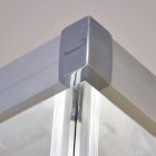 Diplon 100x80 cm aszimmetrikus szögletes két tolóajtós zuhanykabin, 5 mm edzett szürke üveggel, 190 cm magas