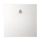 Diplon BST8302, Kő textúrájú 90x90 cm zuhanytálca, fehér színben lefolyóval 2,6 cm magas