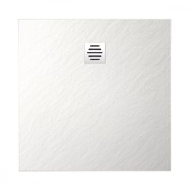   Diplon BST8302, Kő textúrájú 90x90 cm zuhanytálca, fehér színben lefolyóval 2,6 cm magas