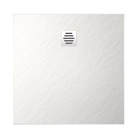 Diplon BST8302, Kő textúrájú 90x90 cm zuhanytálca, fehér színben lefolyóval 2,6 cm magas