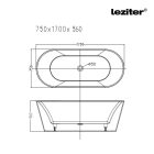 Noa szabadon álló fürdőkád 170x75x56 cm fekete