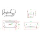 Noa szabadon álló fürdőkád 170x75x56 cm fekete