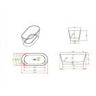 Noa fehér Ovális Térben álló akril kád 150x70x60 cm