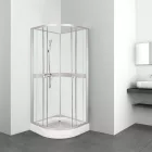 Classic 90x90 cm íves White hátfalas zuhanykabin zuhanytálcával, csapteleppel