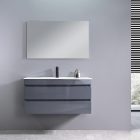 Cube 100 alsó fürdőszobabútor kerámia mosdóval 2 fiókos antracit szürke