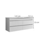 Cube 120 alsó fürdőszobabútor 1 medencés kerámia mosdóval 2 fiókos, magasfényű festett fehér