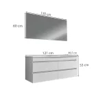 Cube Fürdőszobabútor 120 cm kerámia mosdóval tükörrel 60x120 cm magasfényű festett fehér