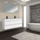 Cube Fürdőszobabútor 120 cm kerámia mosdóval tükörrel 60x120 cm magasfényű festett fehér
