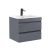 Cube 60 alsó fürdőszobabútor kerámia mosdóval 2 fiókos antracit szürke