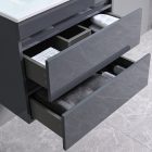 Cube 60 alsó fürdőszobabútor kerámia mosdóval 2 fiókos antracit szürke