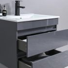 Cube 60 alsó fürdőszobabútor kerámia mosdóval 2 fiókos antracit szürke