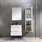 Cube 60 alsó fürdőszobabútor kerámia mosdóval 2 fiókos, magasfényű festett fehér