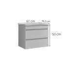 Cube 60 alsó fürdőszobabútor kerámia mosdóval 2 fiókos, magasfényű festett fehér