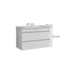 Cube 80 alsó fürdőszobabútor kerámia mosdóval 2 fiókos antracit szürke