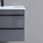 Cube 80 alsó fürdőszobabútor kerámia mosdóval 2 fiókos antracit szürke