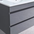 Cube 80 alsó fürdőszobabútor kerámia mosdóval 2 fiókos antracit szürke