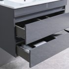 Cube 80 alsó fürdőszobabútor kerámia mosdóval 2 fiókos antracit szürke