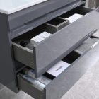 Cube 80 alsó fürdőszobabútor kerámia mosdóval 2 fiókos antracit szürke