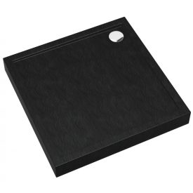   Fat black 80x80 cm szögletes fekete akril zuhanytálca, 12 cm magas