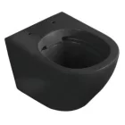 Delos BL Adriatic Black fekete perem nélküli fali WC szett, falba építhető wc tartállyal, nyomólappal, wc ülőkével