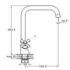 Zegor króm álló kétkaros kerámiabetétes mosogató csaptelep DML4-C827