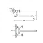 Zegor króm fali kétkaros kerámiabetétes mosogató csaptelep DMX12-A605