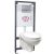 Doris Adriatic CH fehér perem nélküli fali WC szett, falba építhető wc tartállyal, nyomólappal, wc ülőkével