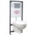 Doris Pacific CH fehér perem nélküli fali WC szett, falba építhető wc tartállyal, nyomólappal, wc ülőkével