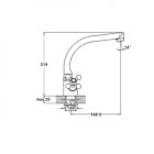 Zegor króm álló kétkaros kerámiabetétes mosogató csaptelep íves kifolyócsővel DTZ4-D827