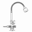 Zegor króm álló kétkaros kerámiabetétes mosogató csaptelep flexibilis kifolyócsővel DTZ4-E827